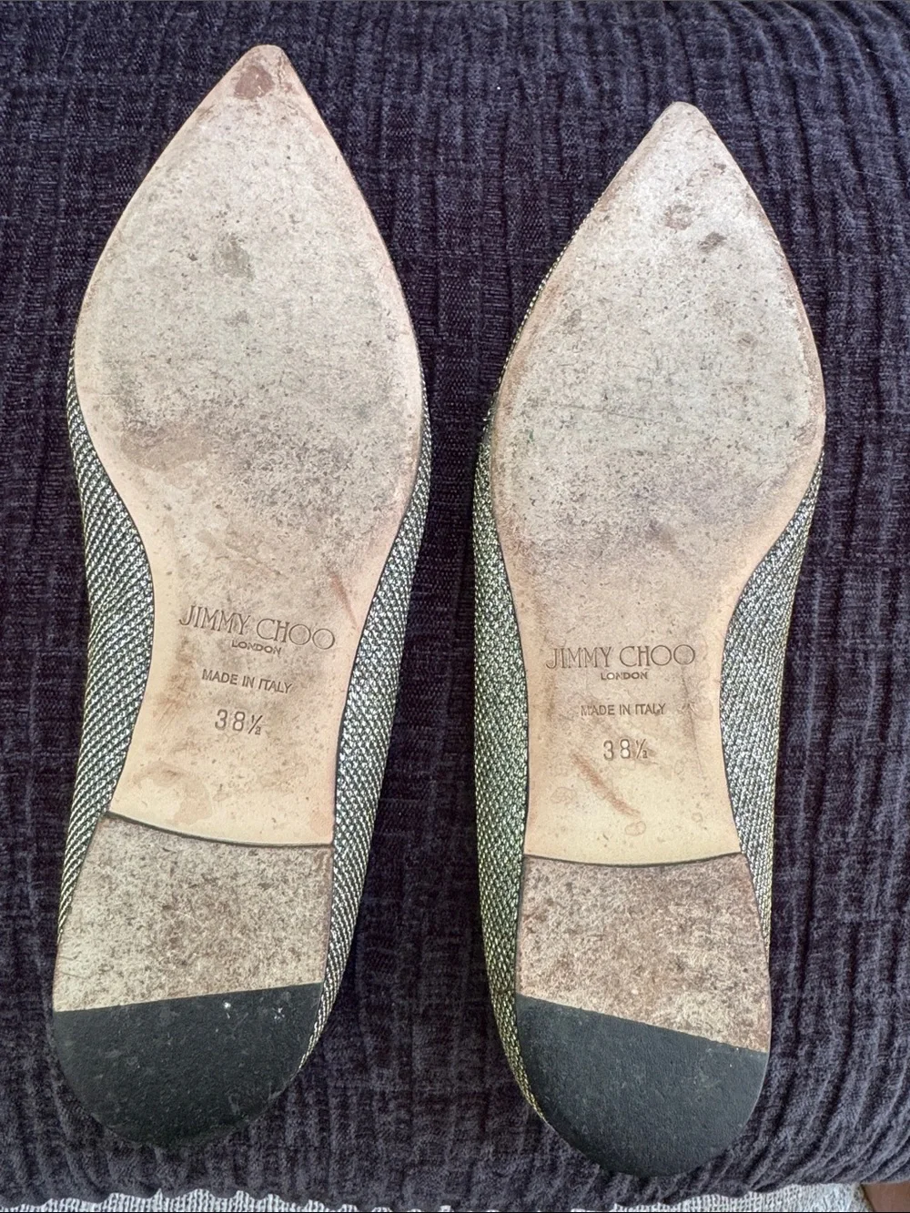 Jimmy Choo Alena Bronze Flats size 38.5